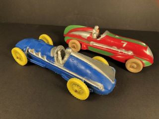 2 Vintage Auburn Arcor Rubber Race Cars 10 - 1 - 2”