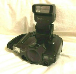 Vtg Fuji Discovery 3000 Zoom Date 35mm Compact Camera W/ Flash - -