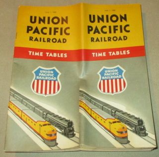 Vintage Union Pacific Coast Line Railroad Train Passenger Schedules And Map 1950