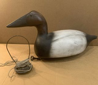 Vintage Canvasback Drake Duck Decoy With Weight.  Duck Hunting