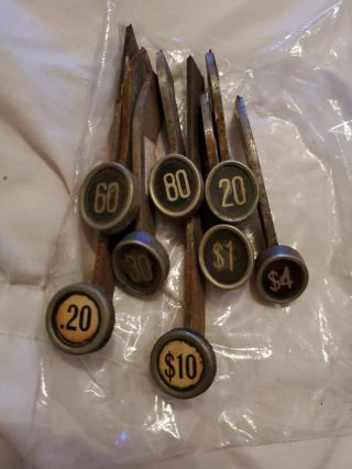Vtg National Cash Register Number Button Parts Antique Usa Price Keys Steam Punk