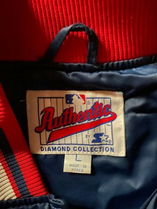 Vintage Cleveland Indians Starter Lightweight Satin Snap Up Jacket Adult Large 3