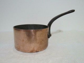 Vintage Copper Sauce Pan Made In France Hand Hammered Heavy High Thick Walls