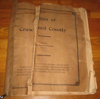 Vtg 1894 Atlas Map Plat Crawford County Ohio Bucyrus Family Names H.  L.  Weber