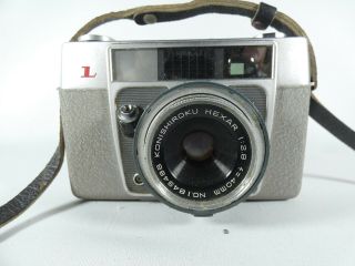 Vintage Konica L 35mm Film Camera Konishiroku Hexar 1:2.  8 f=40mm Lens Strap Case 2