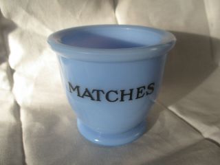 Vintage Jeanette Delphite Blue Depression Glass Matches Holder