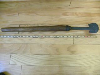 Antique Hand Forged Iron Bark Spud