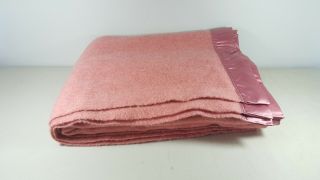 Vintage Kenwood Wool Product Ramcrest Blanket Pink Rose