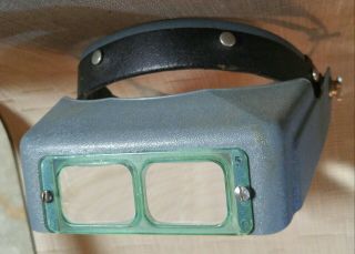 Vintage Donegan Optivisor Optical Glass Binocular Magnifier With Adjustable Head
