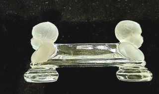 Antique Baccarat French Frosted Crystal Baby Cherub Head Knife Rest,  1907