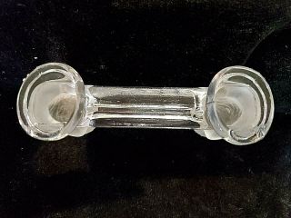 Antique BACCARAT French Frosted Crystal Baby Cherub Head KNIFE REST,  1907 3