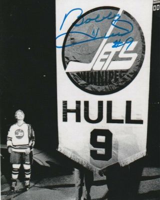 Vintage Bobby Hull Signed Winnipeg Jets 8x10 Photo 3 Autograph Proof