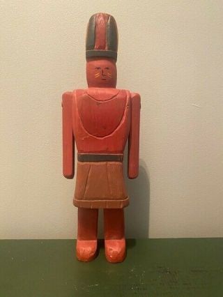 Wolf Creek Usa Vintage Carved Wooden Folk Art - Native American Indian Chief