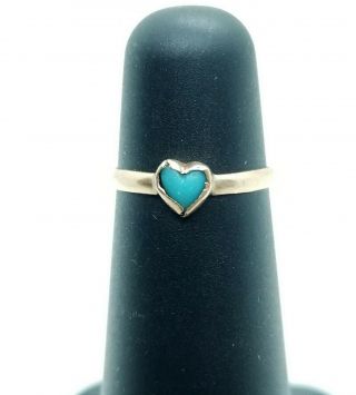 Cute Antique C1900 10k Yellow Gold Turquoise Heart Child 