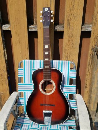 Vintage Sears And Roebuck Acoustic Guitar Model No 319.  12940000 Made In Usa