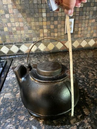 Antique Wagner Ware Sidney Ohio Cast Iron Kettle Teapot Steamer Humidifier