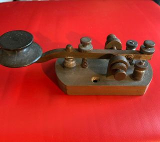 Signal Electric Mfg Antique Brass Morse Code Telegraph Key