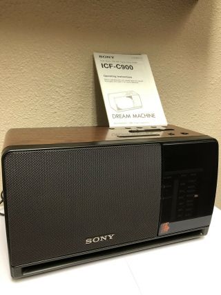 Minty Vintage Sony Icf - C900 Dream Machine Am Fm Digital Clock Radio