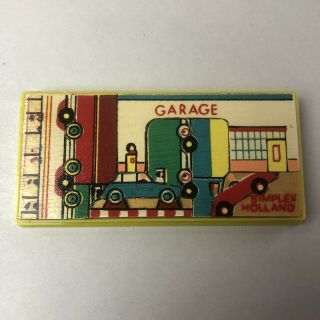 Vintage Simplex Holland Wooden Puzzle - Garage Bus Trucks Autos 2