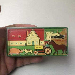 Vintage Simplex Holland Wooden Puzzle - Farm Horse Sheep Cow Pig Dog Tractor