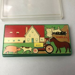 Vintage Simplex Holland Wooden Puzzle - Farm Horse Sheep Cow Pig Dog Tractor 2
