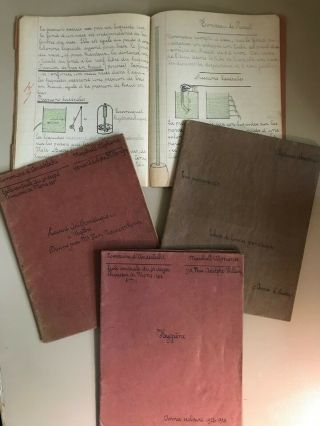 4 Antique French Notebooks,  1920 