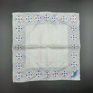 Vintage 1933 World’s Fair Japanese Silk Handkerchief White Blue Red 2