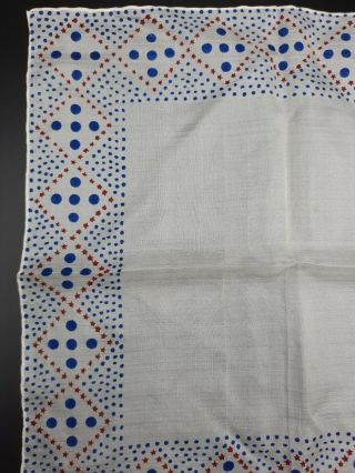 Vintage 1933 World’s Fair Japanese Silk Handkerchief White Blue Red 3
