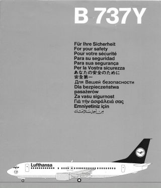 Safety Card Set - 2 Different Lufthansa 737 - 400 - Short Time In The Fleet @@look