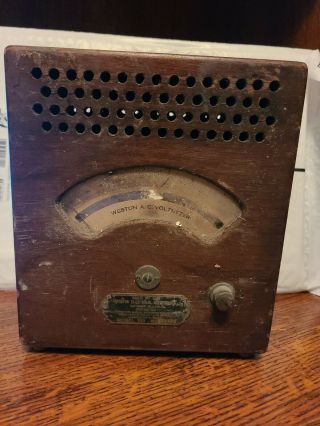 Vintage Antique Weston Electrical Instrument Corporation A C Voltmeter Model 155