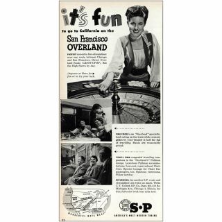 1953 Southern Pacific: San Francisco Overland Vintage Print Ad