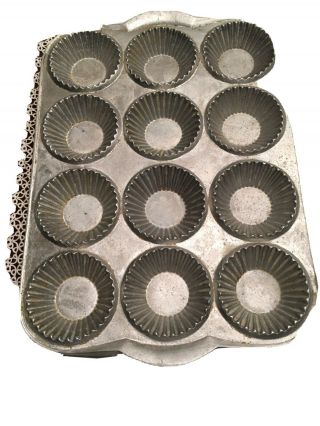Vintage Cast Aluminum 12 Tart Muffin Cupcake Pan Minneapolis Minnesota