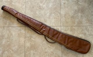 Vintage Apache 51 " Soft Leather Rifle Case With Handle Felt - Lined Light Brown
