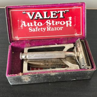 Vintage Valet Auto Strop Safety Razor In Metal Tin 402