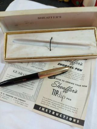 Antique Vintage Snorkel Burgundy Sheaffers Fountain Pen With Dot