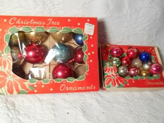 3 Boxes Of Vintage Christmas/feather Tree Ornaments/japan