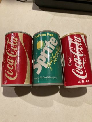 Vintage 3 Radios (2) Coca Cola Can And (1) Sprite Can Radio With Antenae