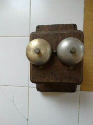 Vintage Antique Dovetailed Oak Wood Telephone Ringer Bell Box Case