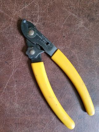 Vintage Walsco 595 Wire Strippers Usa Adjustable Size Insulated Grips (j)