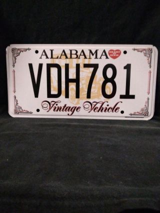 Alabama " Vintage Vehicle " License Plate