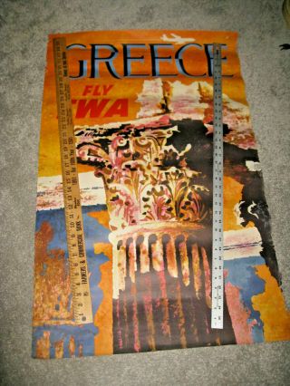 Vintage Fly Twa Travel Poster “greece” By David Klein Circa 1960s