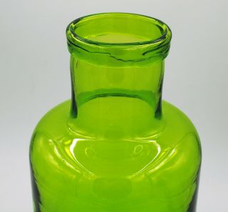Vintage Blenko Hand Blown Glass MCM Vase - 6622 - Olive Green 2