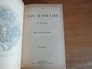 Old LADY OF THE LAKE Book 1884 SIR WALTER SCOTT VICTORIAN FINE BINDING ANTIQUE, 3