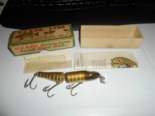 Vintage Creek Chub 2600 Jointed Pikie Fishing Lure And Papers