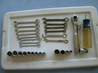 Vtg.  Craftsman 1/4 " Drive =v= Etc.  6 Pt Ratchets & Sockets & Ignition Wrenches