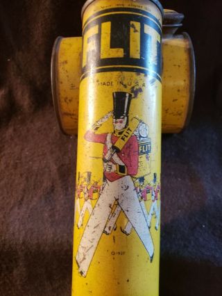 Vintage Antique Yellow Flit Fly Sprayer Insecticide Sprayer Tin Canister 2