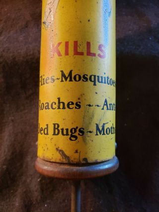 Vintage Antique Yellow Flit Fly Sprayer Insecticide Sprayer Tin Canister 3