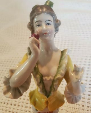 Antique German Pin Cushion Half Doll Figurine 3333 Flower Lady Figurine Vintage