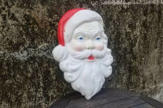 Vintage Blow Mold Light Up Santa Claus Face Union Products