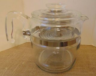 Vtg Pyrex Flameware Glass Coffee Pot 6 Cup Percolator 7756 For Belinda Only